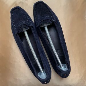 Loro piana navy suede flats